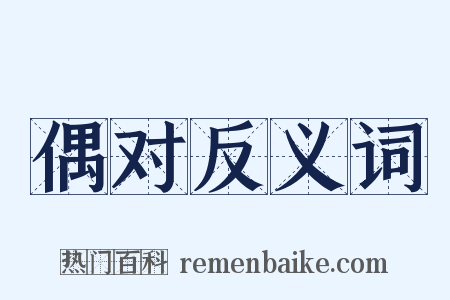 偶对反义词是什么意思的图片